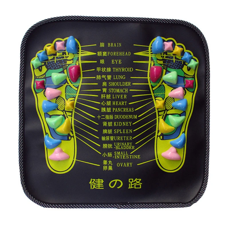 Acupuncture Cobblestone Colorful Foot Reflexology Walk Stone Square Foot Massager Cushion for Relax Body Feet Massage
