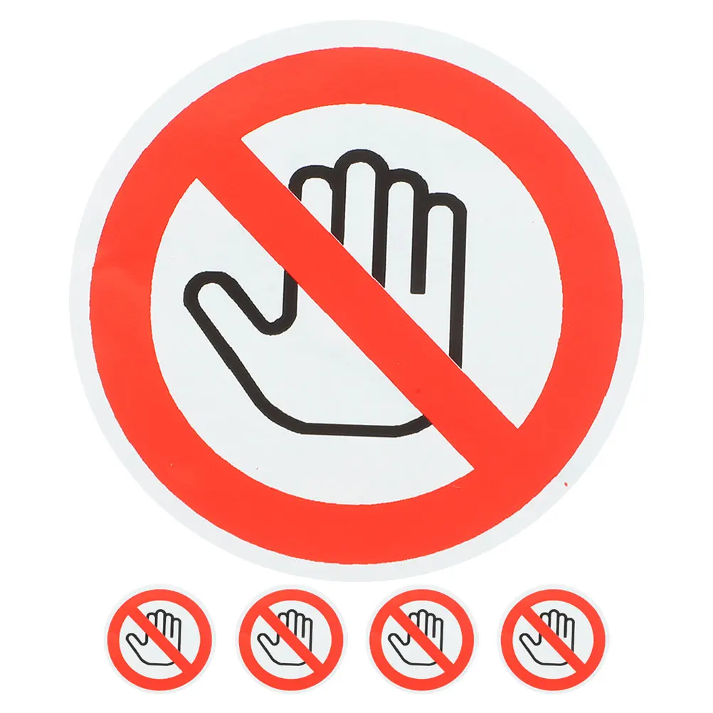 

5 Pcs Do Not Touch Warning Signs Stickers 20mm Safety Labels Adhesive Security Decals No Hand Device Warning Practical