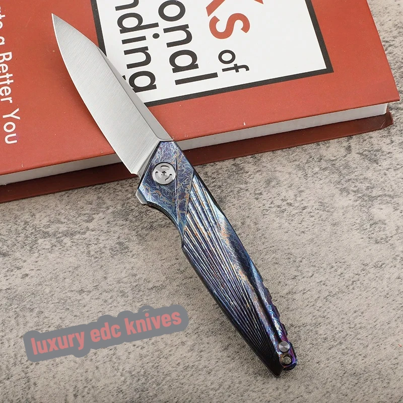 

New Ultimate titanium knife M390 Steel blade Titanium Alloy Handle edc multitool knives utility outdoor bushcraft folding knife