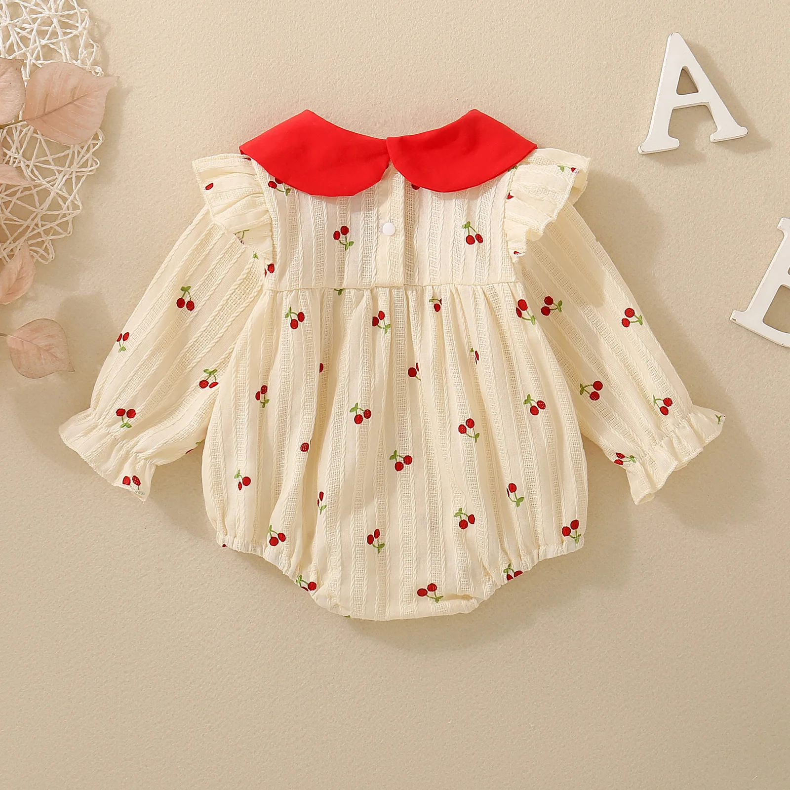 Spring and Autumn Sweet-Cherry Princess Dress for Baby Girls and Toddlers, Long-Sleeve Wrapped Hip Jacket
