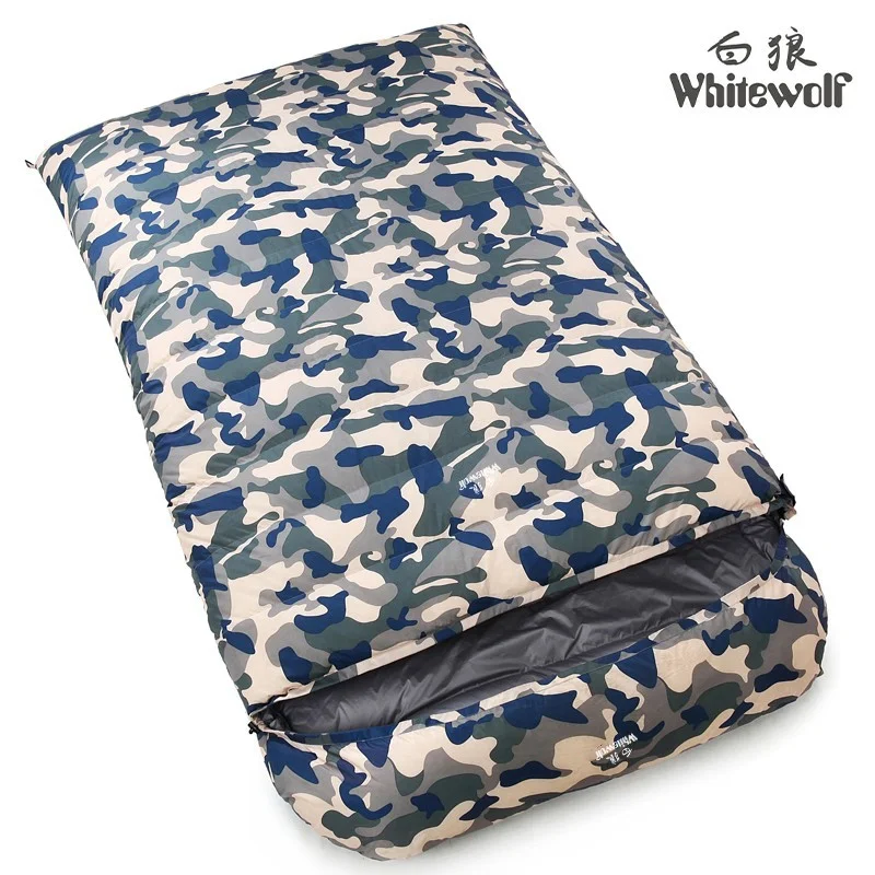 220*130CM Ultralarge Double Person 2500g/3000g White Goose Down Filling Daunen Decke Camping Sleeping Bag Spiwory Schlafsack