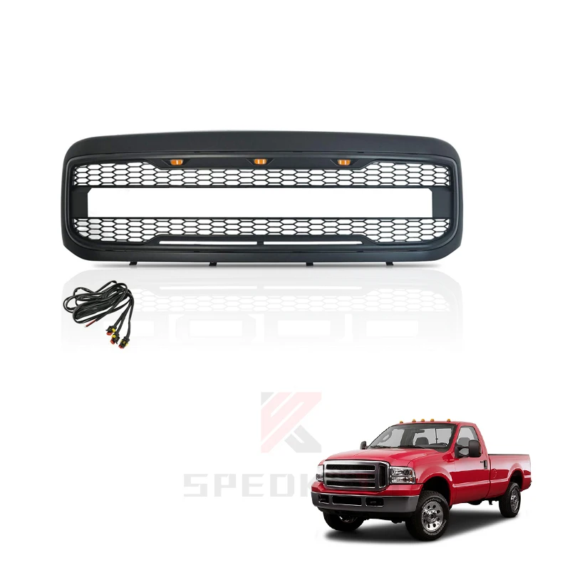 

Spedking 2005 2006 2007 Raptor Style Grill Front Raptor car grille with Amber LED Lights for FORD F250 F350 F450