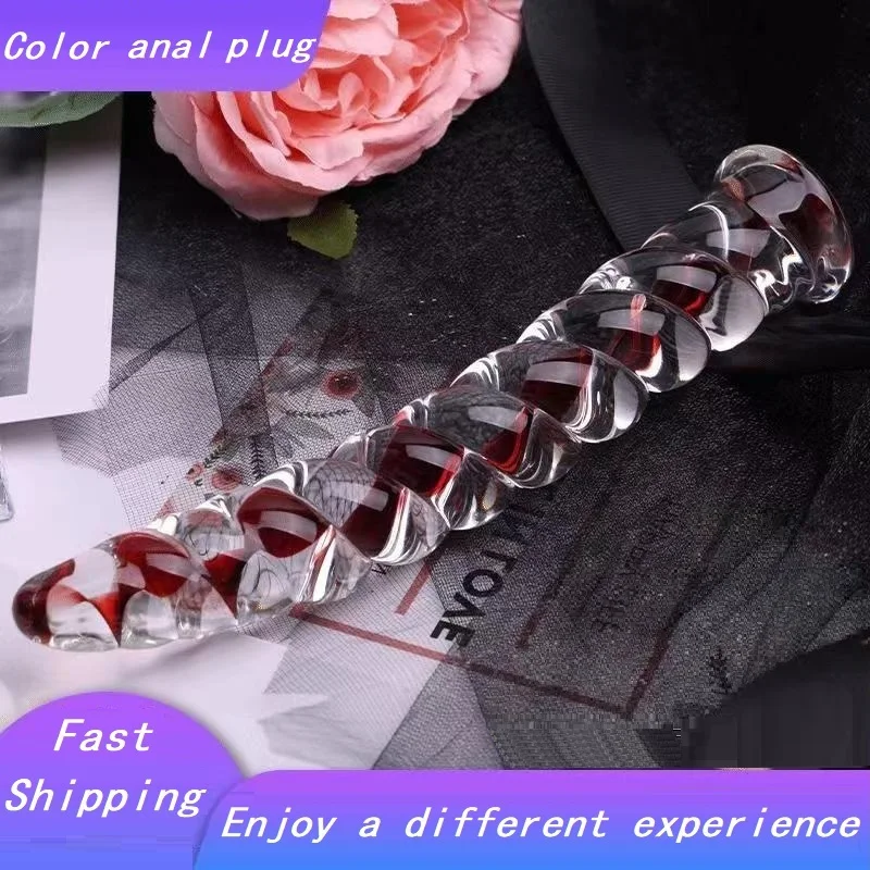 Crystal Glass Twist Spiral Anal Plug Erotic Adult Anus Butt Plug Anal Dilator Glass Dildo Sex Toys For Woman Men Ass Plug