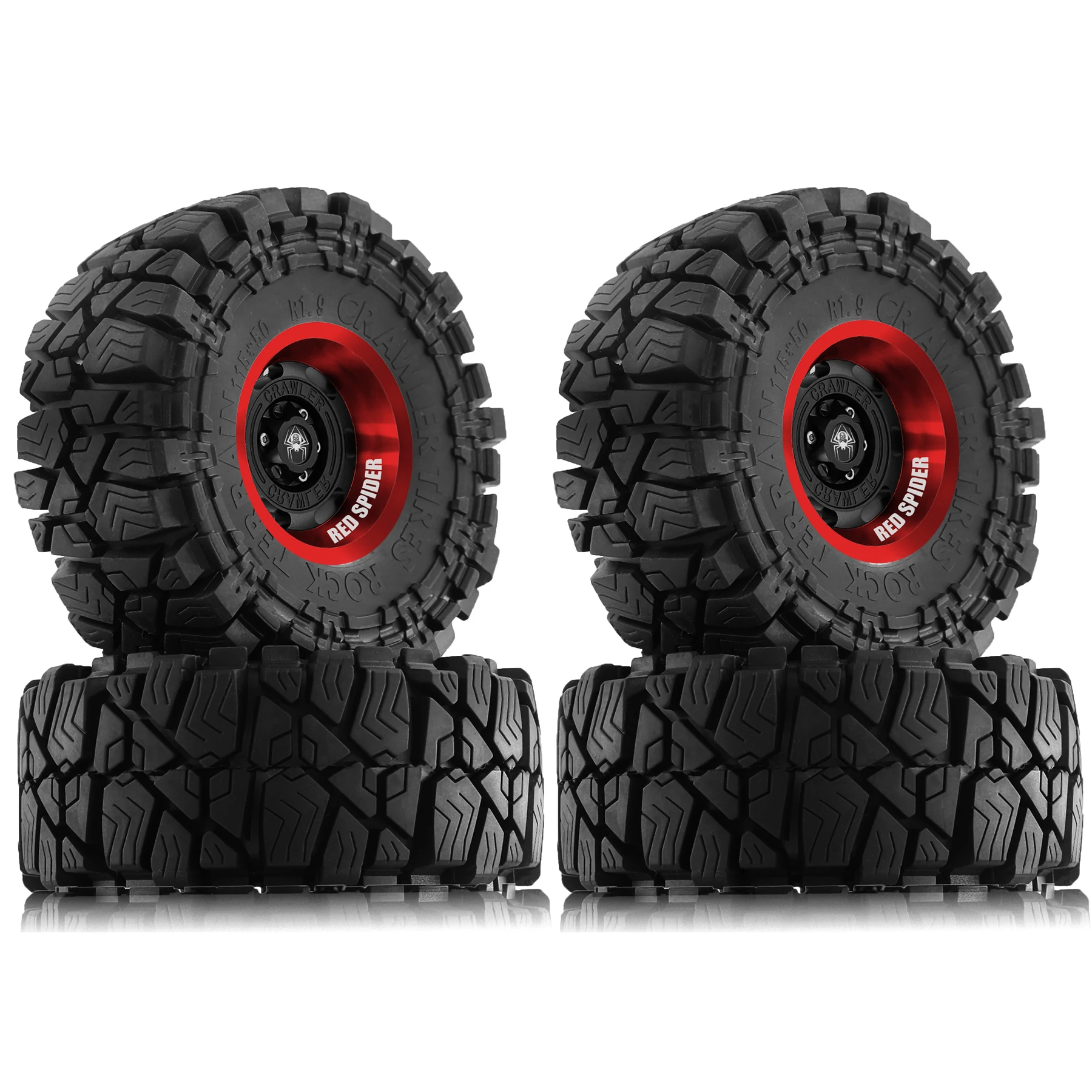 

4 шт. 1,9 колеса и шины с замком для 1/10 RC гусеничного автомобиля Axial SCX10 90046 SCX10 III Traxxas TRX4 TRX6 Tamiya CC01 D90