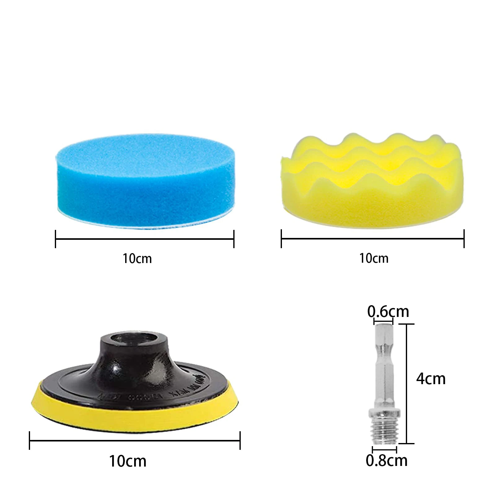 4 Inch Sponge Polishing Pad Kit 28 Pcs with Sanding Plate Wool Polishing Pad for Improve the Brightness and Cleanliness Sealing