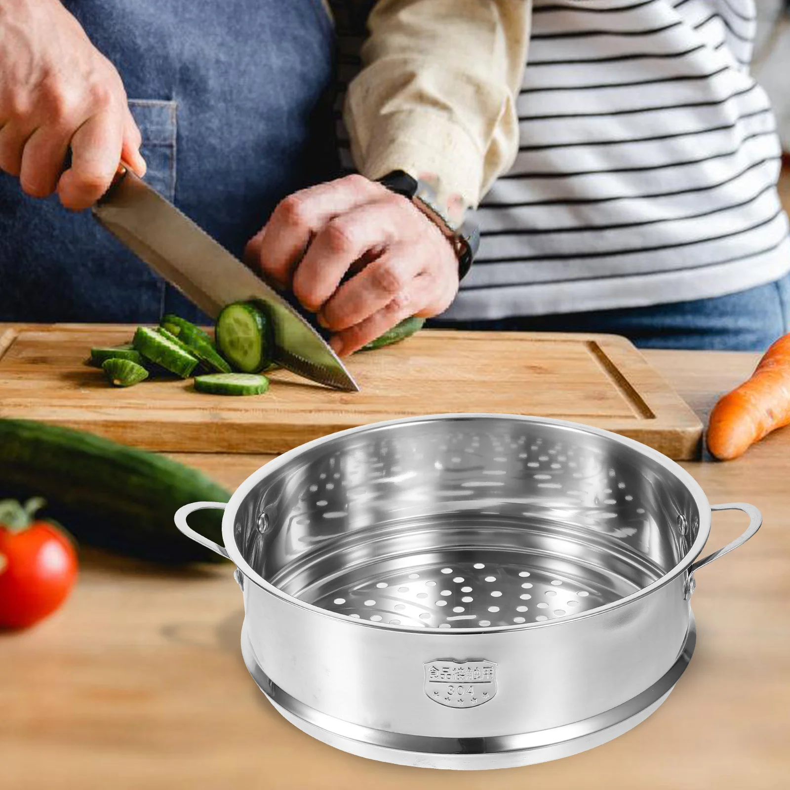 

Stainless Steel Basket Kitchen Food For Home Multi-Functional Cooking Steaming Basket Reusable Buns Steamer Household