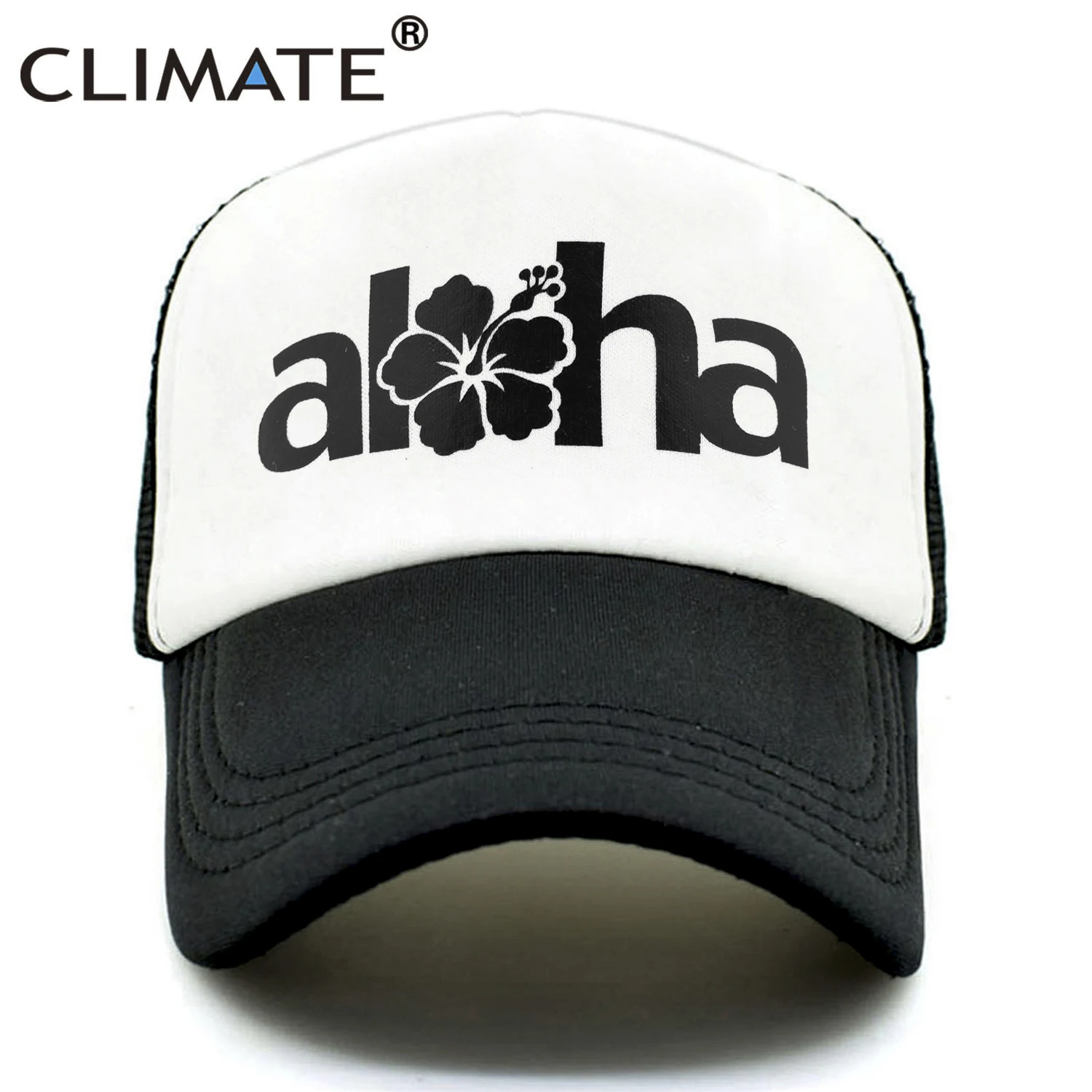 CLIMATE Women Men Aloha Cap New Seaside Aloha Flower Hat Cap Beach Hip Hop Baseball Trucker Mesh Cool Caps Hat For Man Women