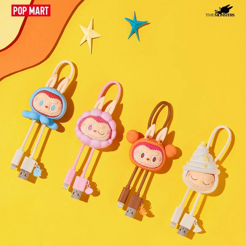 

POPMART THE MONSTERS Drunk In Sea Series Data Cable IPhone TYPE-C Blind Box Guess Bag Toys Doll Cute Anime Figure Ornaments