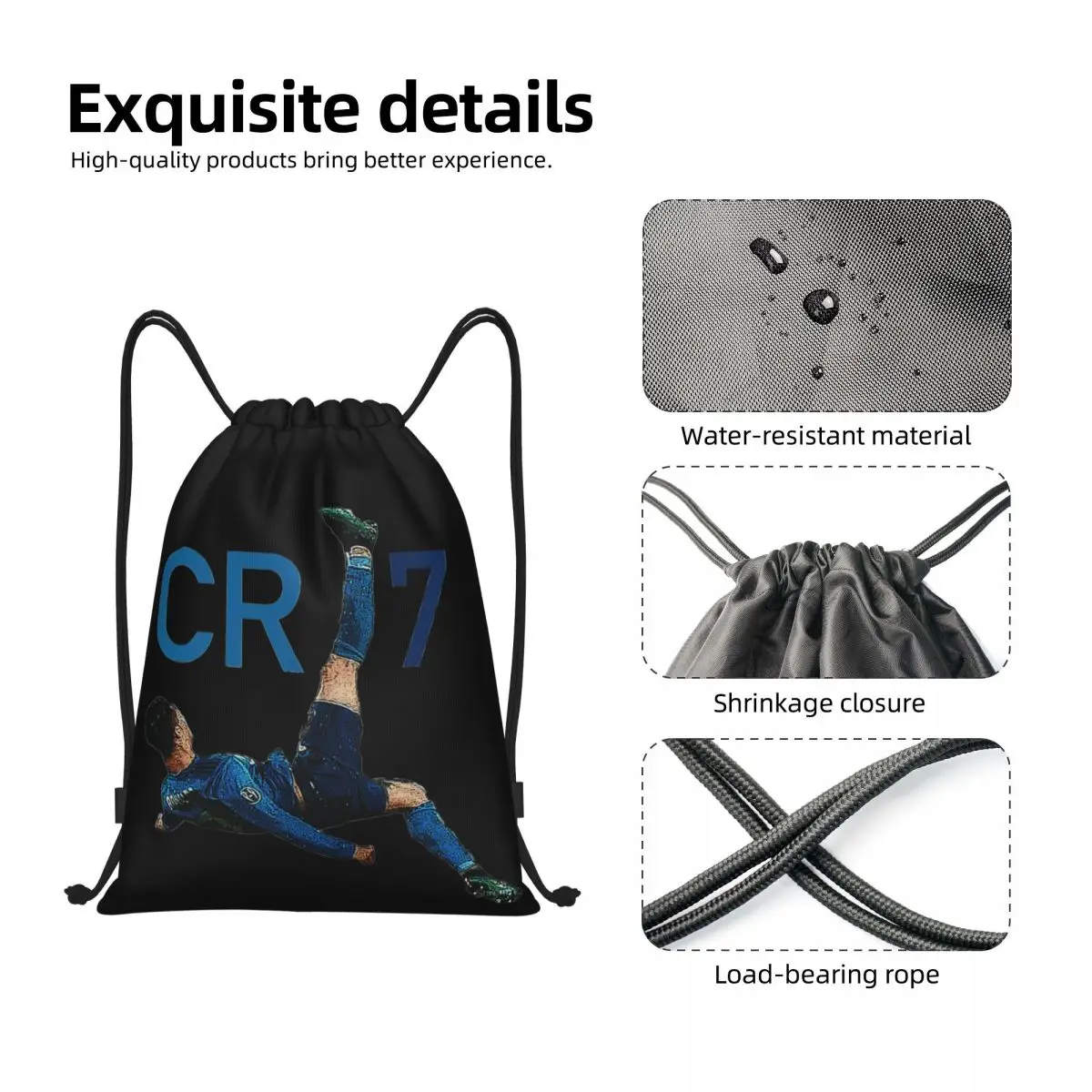 Brazil (2) Cristianoes And Ronaldoes Backpack Funny Novelty Infantry pack Drawstring Bags Gym Bag Vintage Comfortable