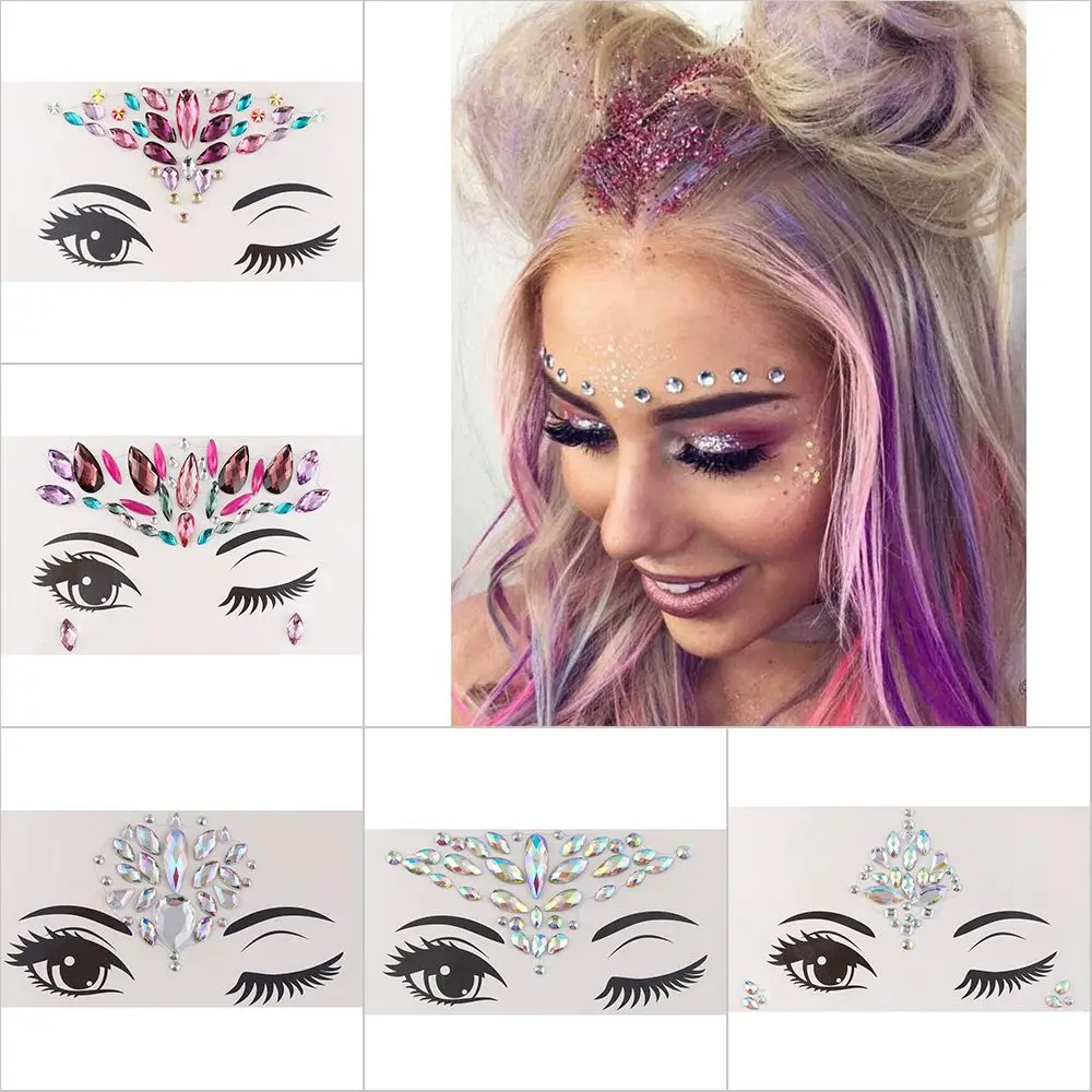 Party Make-up temporäre Tattoo Glitter Strass Körpers chmuck Auge Edelsteine Aufkleber selbst klebende Gesicht Schmuck Lidschatten Juwelen