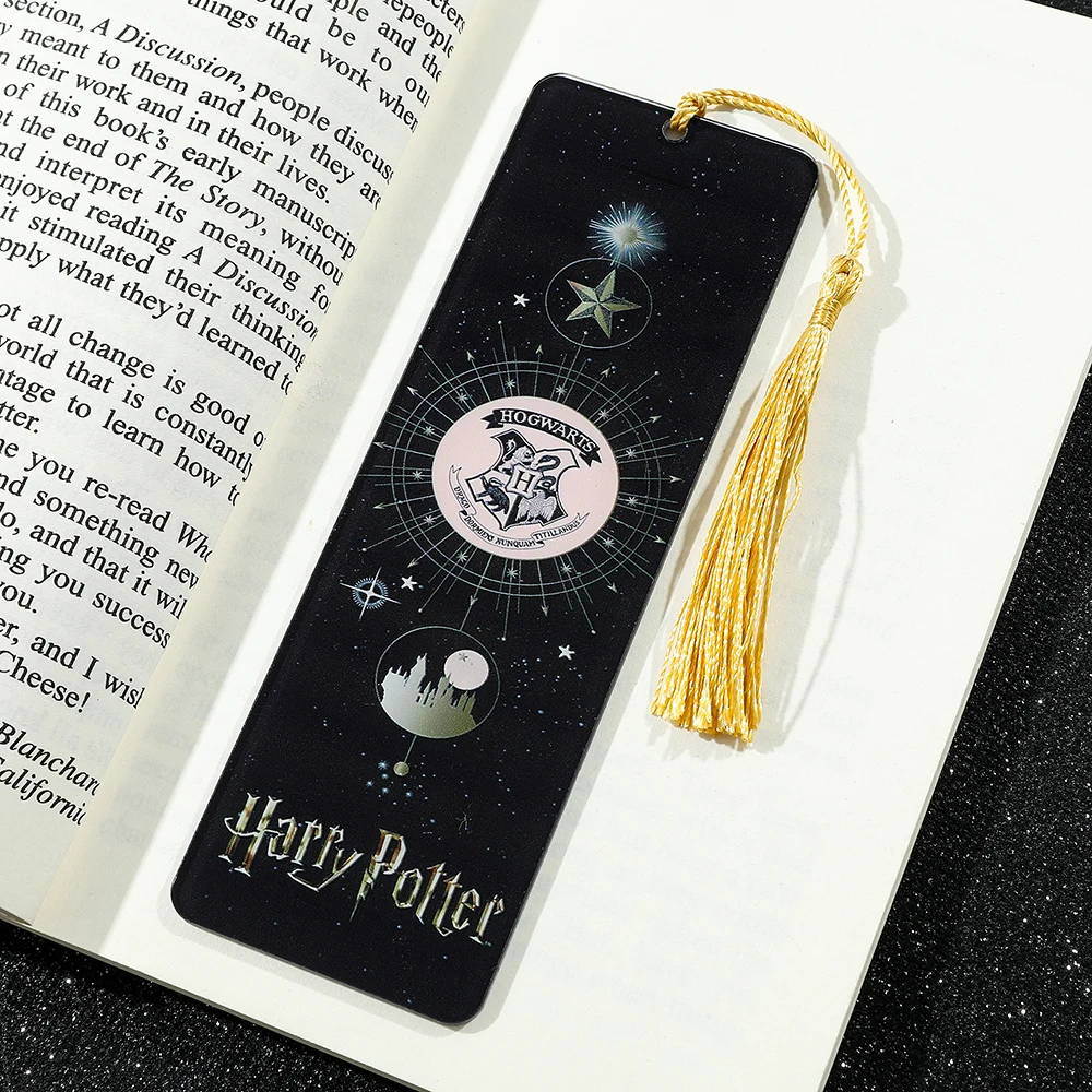 Marcador de Página Acrílico Harry Potter com Brasões das Casas de Hogwarts, Acessório de Livro para Fãs de Mágica, Coleção de Produtos para Fãs de Hogwarts