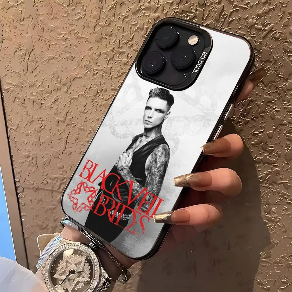 Andy Biersack Veil Brides BVB Fashion Phone Case for iphone 16 15 14 13 11 12 Pro Max Xr X Xs Plus black silver hard shell Cover