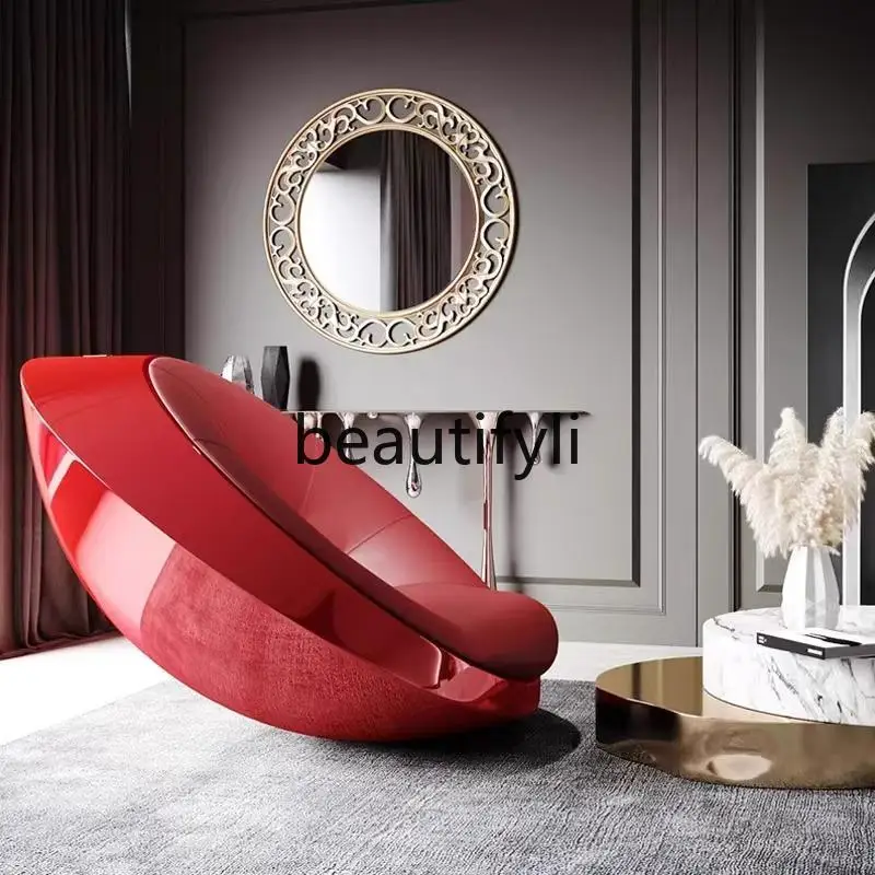 High-end Italian designer fiberglass special-shaped UFO flying saucer chair hotel art personalized leisure chair