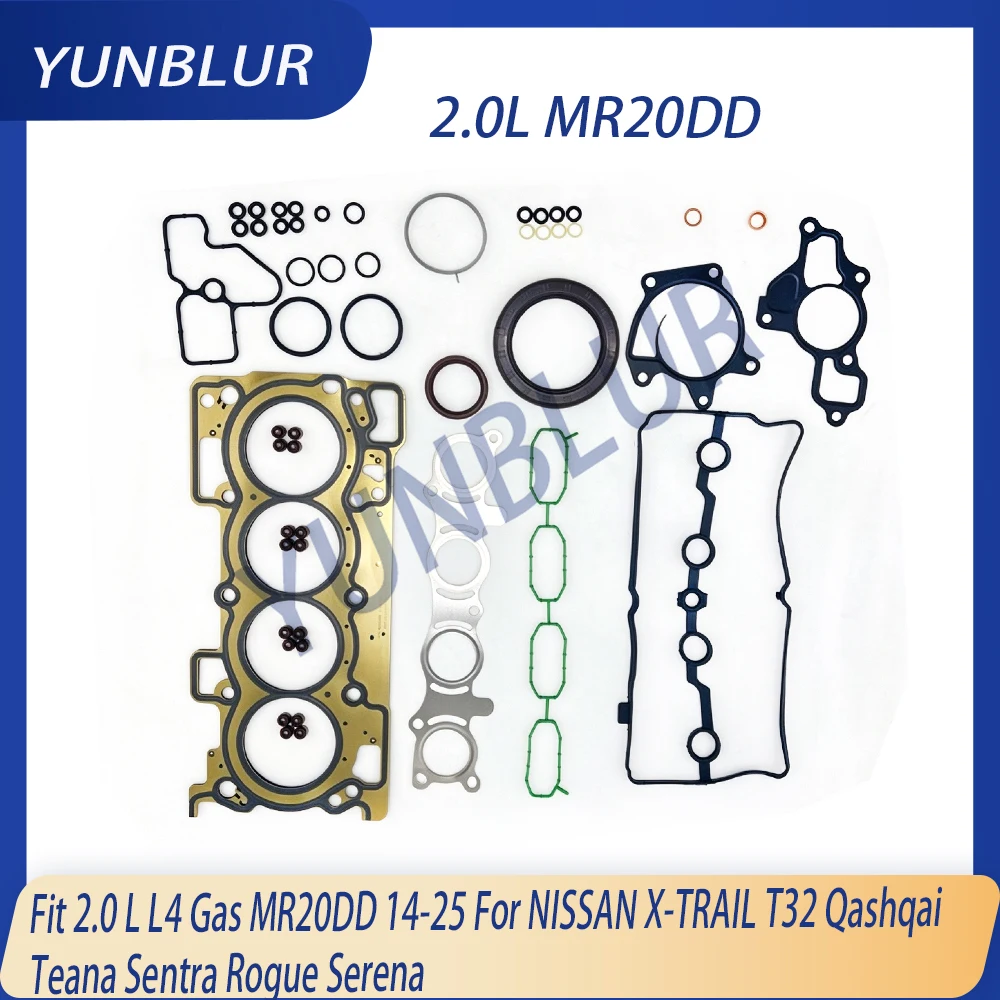 Engine Full Gasket Set Fit 2.0 L L4 Gas MR20DD 14-25 For NISSAN X-TRAIL T32 Qashqai Teana Sentra Rogue Serena OE A0101-4BB0A