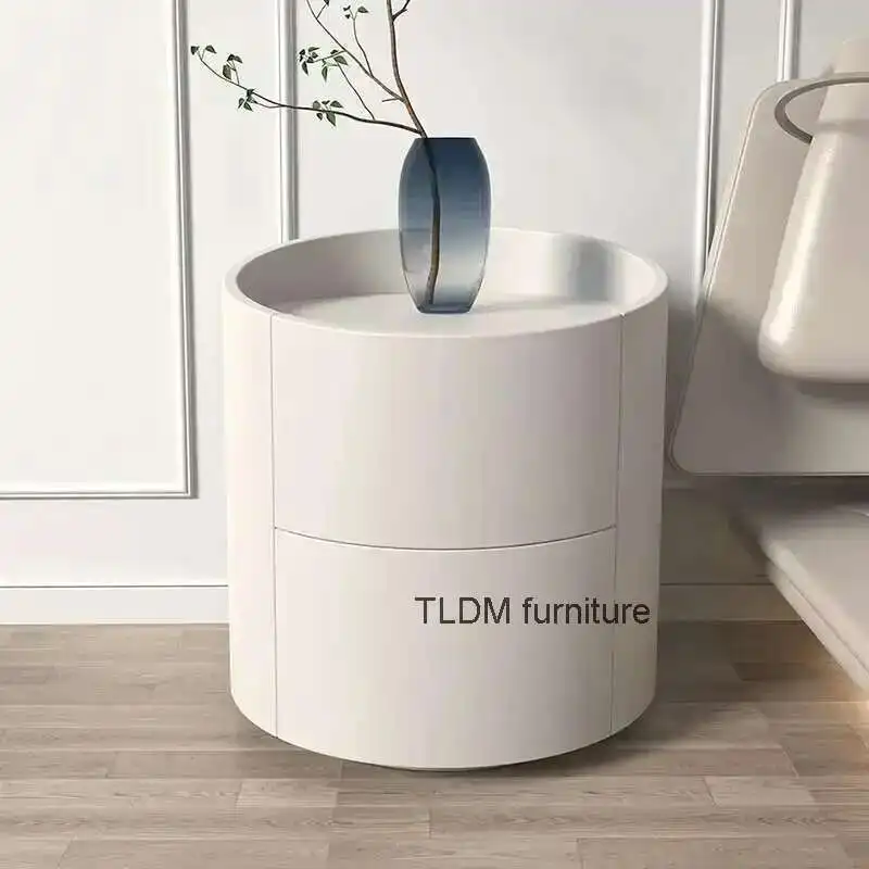 

Italian White Nightstands Design Wooden Dresser Luxury Drawers Bedroom Bedside Table Space Saving Table De Chevet Home Furniture