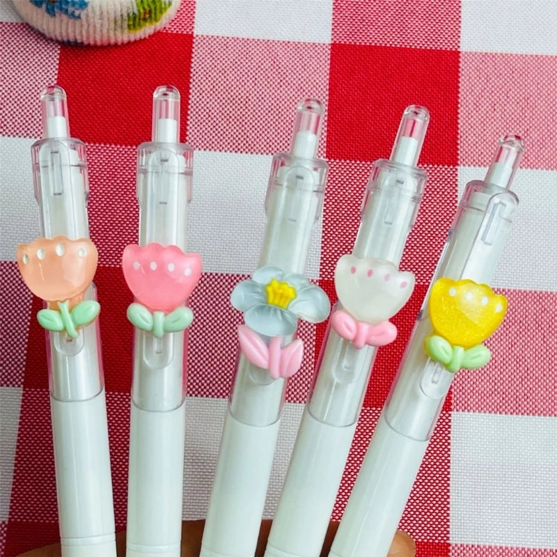 6Pcs Retractable Gel Pen Gel Pen 0.5mm Tip, Smooth to Write Refillable Gel Pen