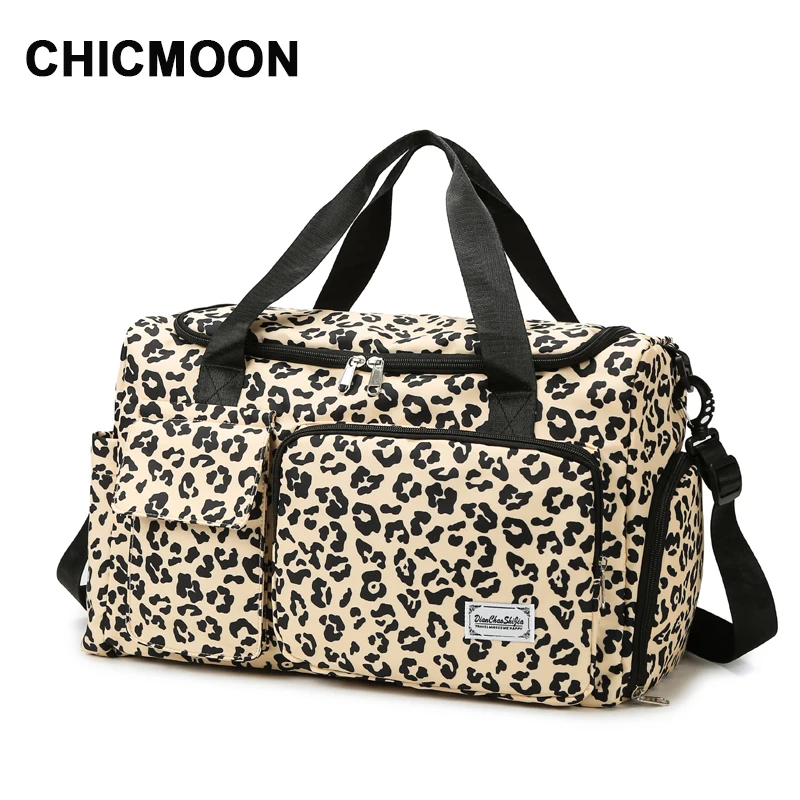 

Travel Bag Women's Handbag Leopard Zebra Print Waterproof Large Size Luggage Fitness Dry Wet Separation Duffle Bag Weekend Bag