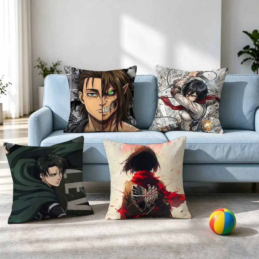 Attack on Titan Mikasa-A  Square Double-Sided printed Pillow Case Bedroom Bedside Pillow Sofa Cushion Cover Gift