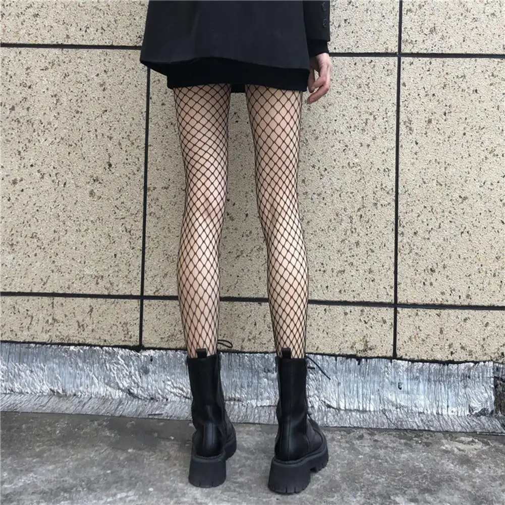 Club Stockings Fishnet Mesh Ladies High Stockings Hollow Out Skinny Beautify Legs Soft Elastic Women Pantyhose Female Garment