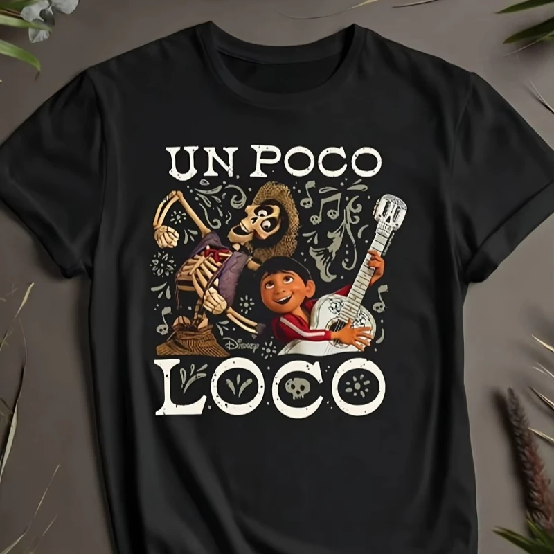تي شيرت جديد لعام 2025 للرجال والنساء من Disney Pixar بنمط كوكو ملابس ترفيهية يومية وأنشطة موضوعية للجنسين من القطن بأكمام قصيرة