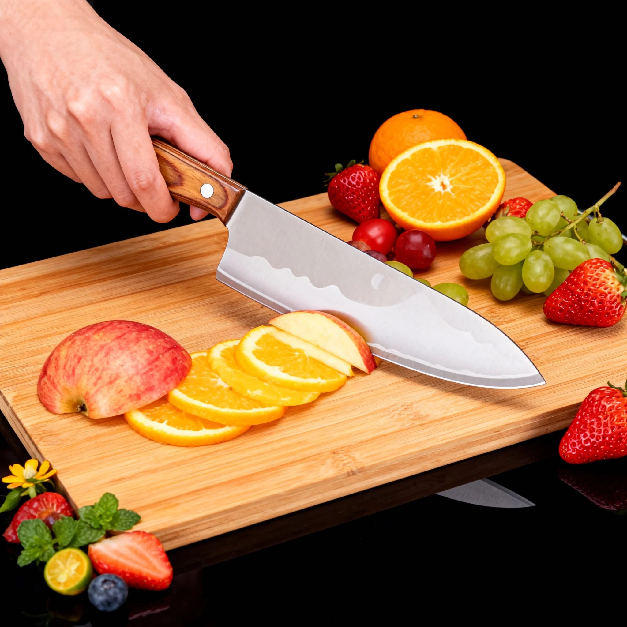 Japanese-style kitchen chef knife with seven layers of composite steel 10Cr15CoMoV, high hardness kitchen knife, with gift box