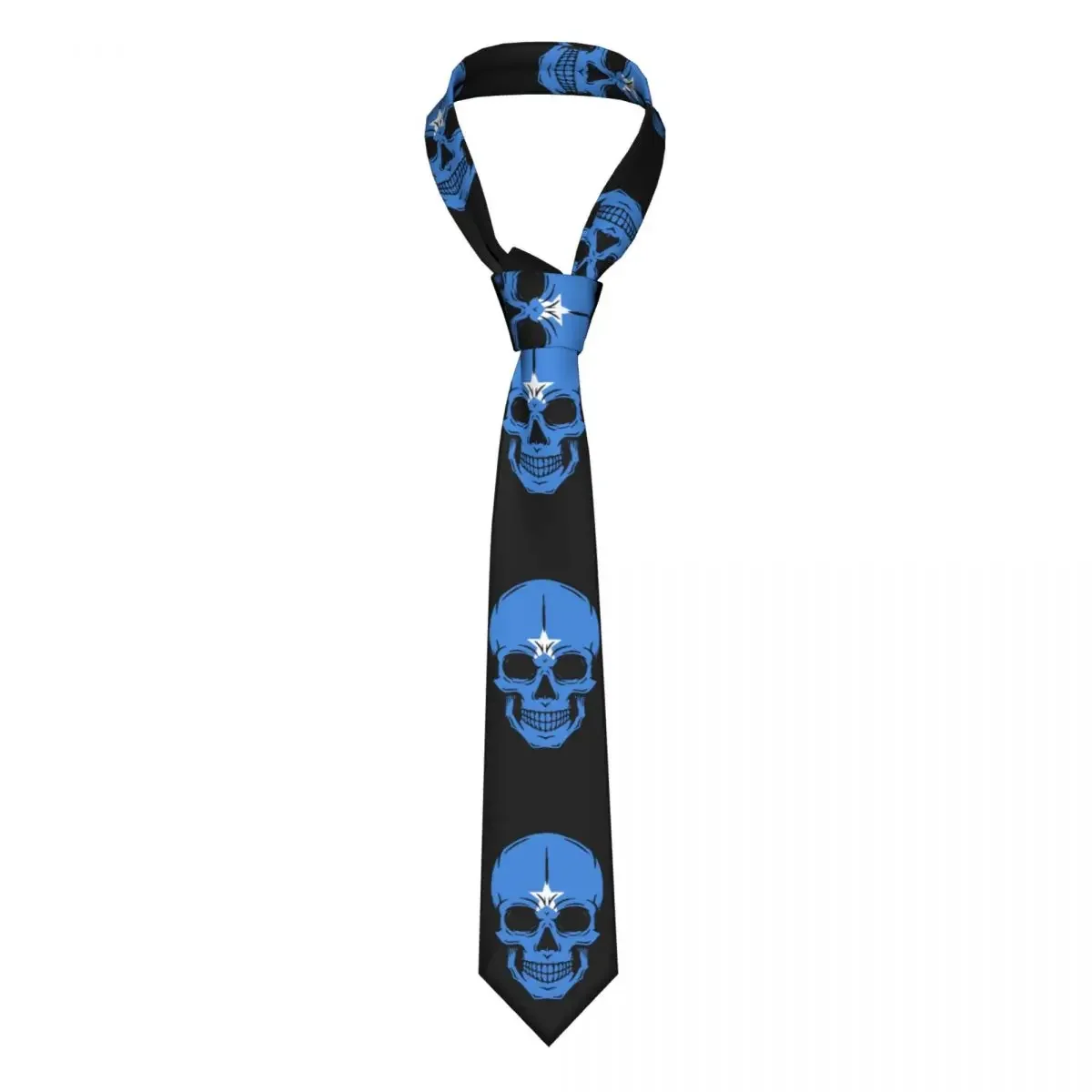 Somalia Skull Men Neckties Casual Polyester 8 cm Classic Somali Flag Neck Tie for Mens Suits Accessories Cravat Cosplay Props