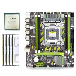 Xeon-マザーボードセット,lga2011,ddr3,ram,pc3,10600r,1333mhz,cpu,E5-2640, 4個x 4gb = 16gbメモリ,xeon e5 2640