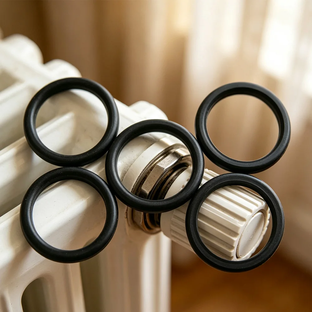 5Pcs Radiator Valve Sealing O Rings Central Heating Bleed Cap Gasket Replacement Spare Seals For Household Heating System Repair