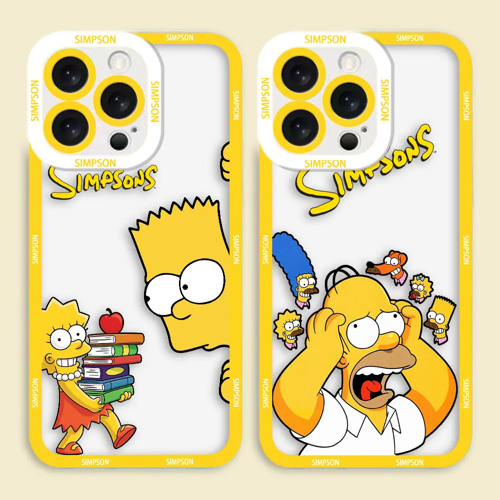 Funny H-Homer S-Simpsons Cover Clear Phone Case For iPhone Apple 15 14 12 13 11 16 8 7 6 6S SE Plus XR XS Max Case Funda Shell