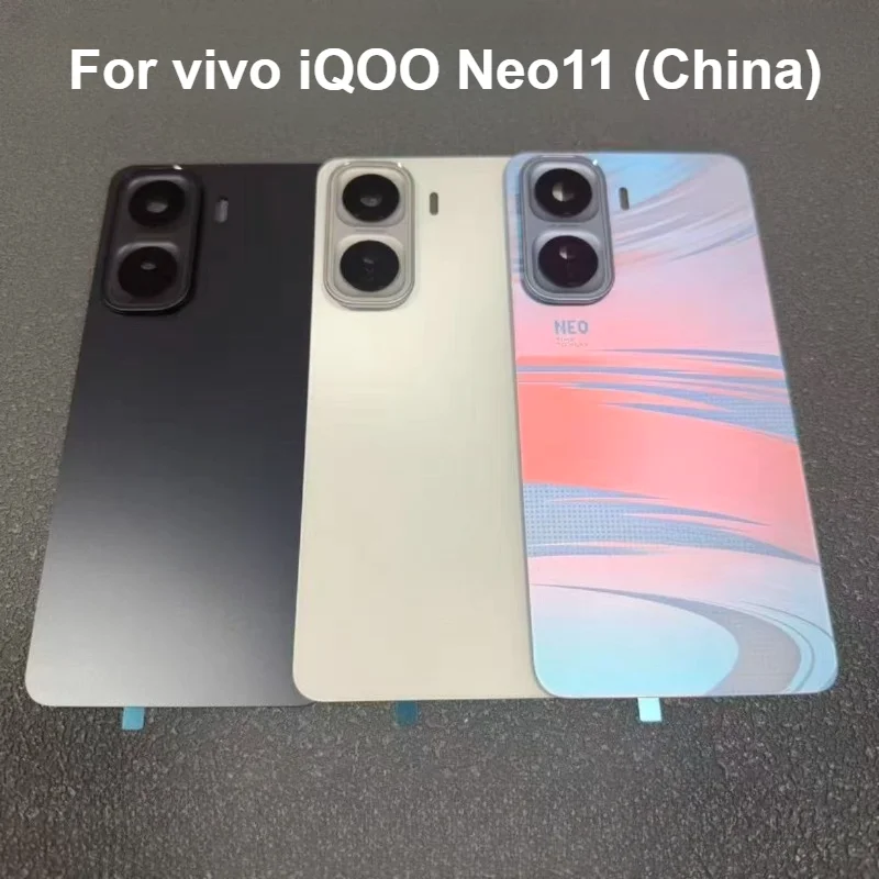 For vivo iQOO Neo11 (China) Back Cover V2520A Back Housing Case With adhesive For vivo iQOO Neo 11 Rear Cover Replacement Parts