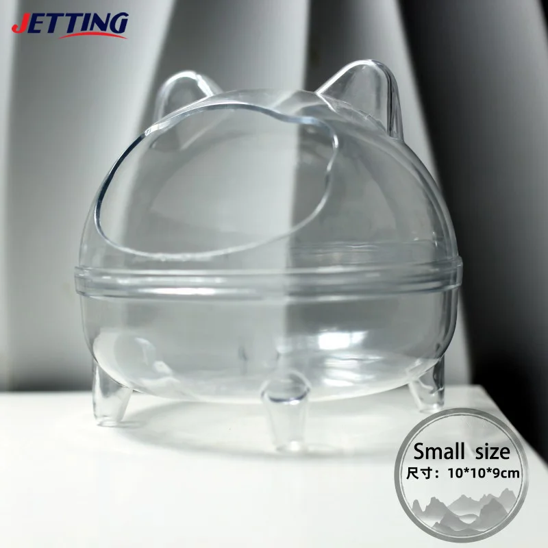 1pcs Hamster Transparent Bathroom Small Pet Sand Bath Cage Large Capacity Prevent Splash Bathing Shower Room Accessories