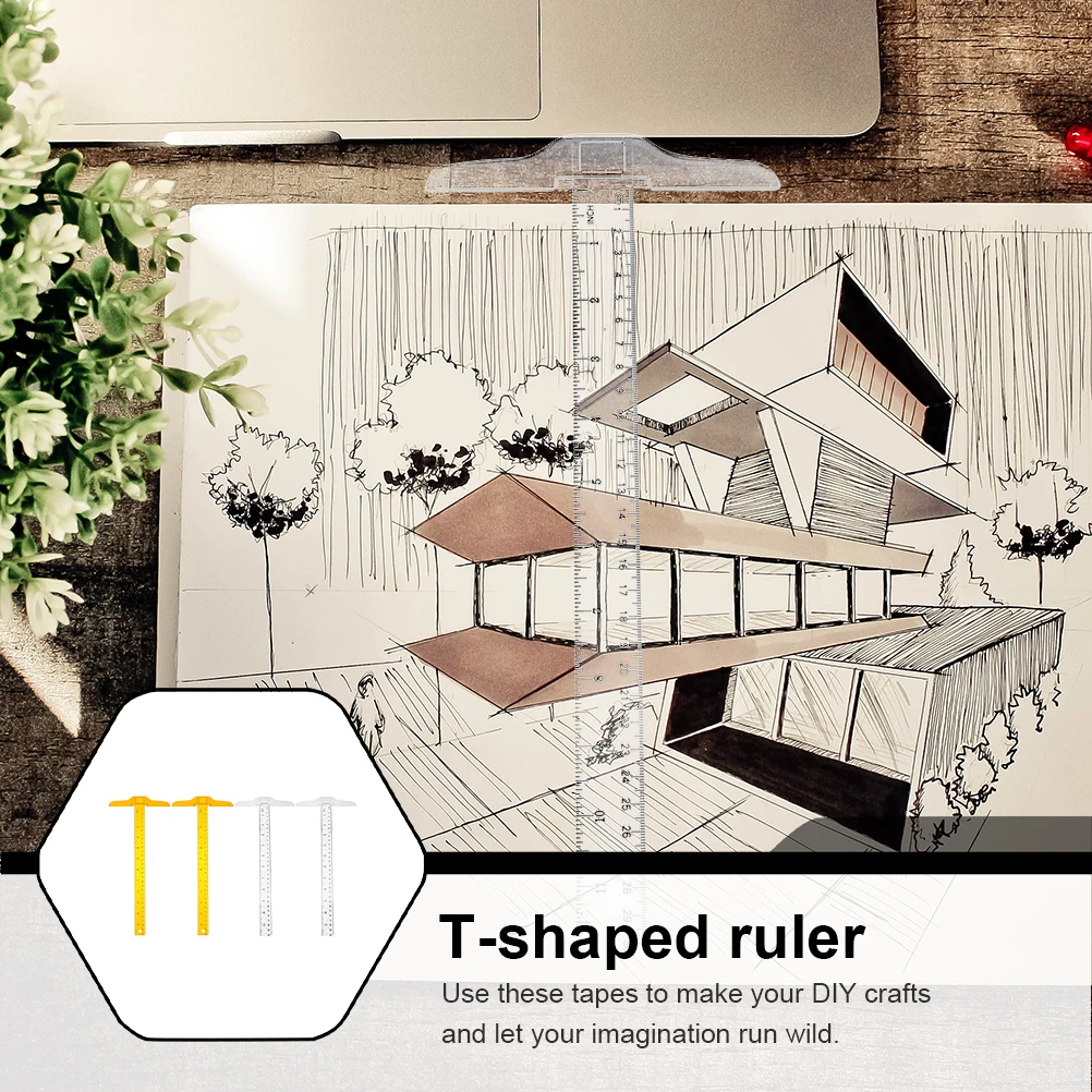 

4Pcs Ruler Clear Scale Portable Designing Ruler for Students Artists Drafting Measuring Tool Home Classroom Use