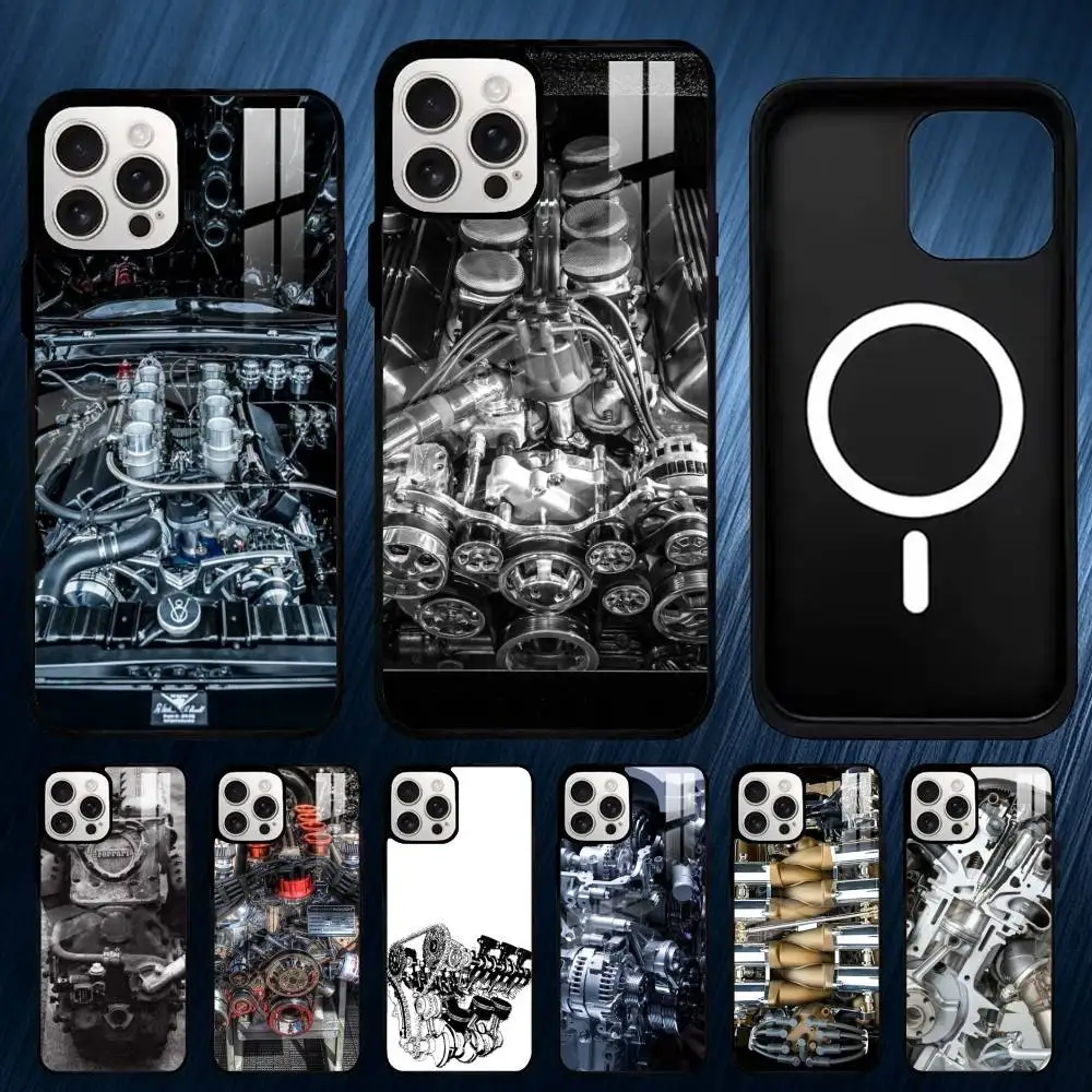 

Internal Combustion Engine Phone Case For iPhone17,16,15,14,13,12,11,Plus,Pro,Max For Magsafe Wireless Charging case