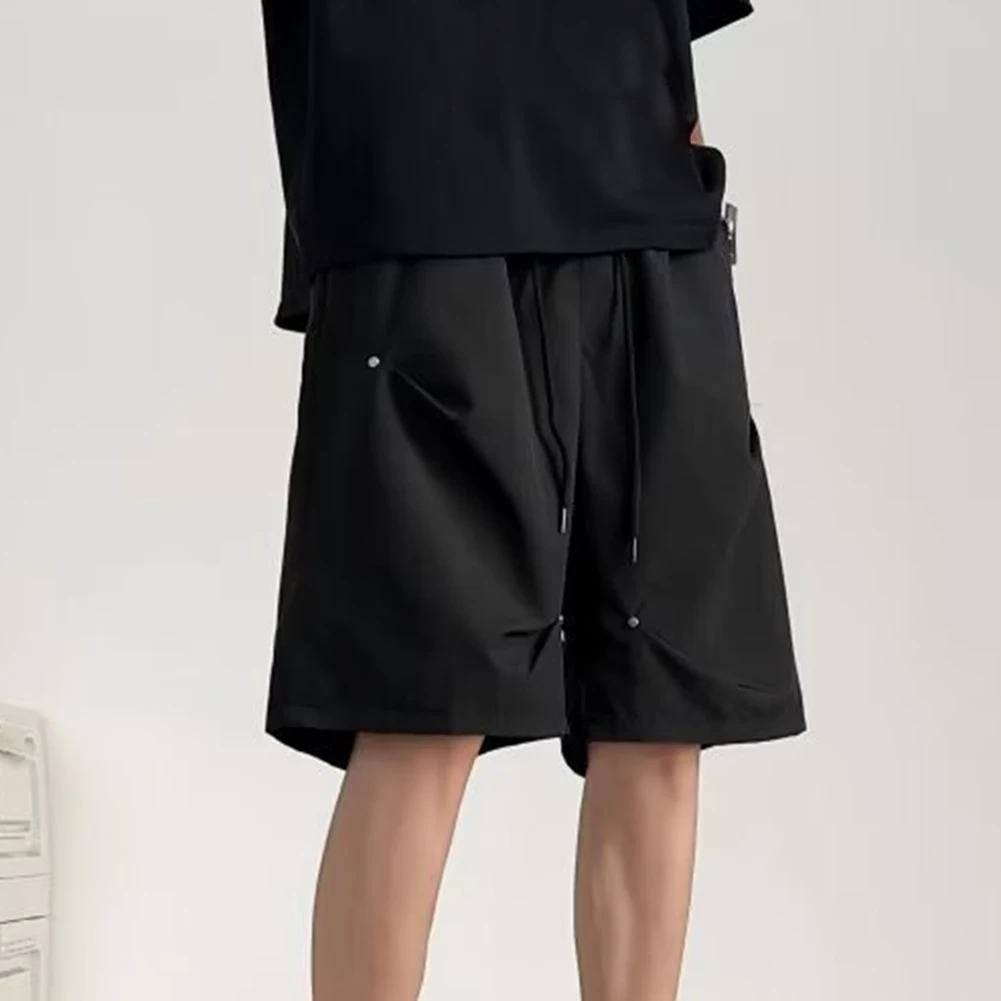 Pleated Design Casual Shorts Casual Shorts Quick Drying Pants M XL Mens Outdoor Shorts Ice Silk Fabric Solid Pattern