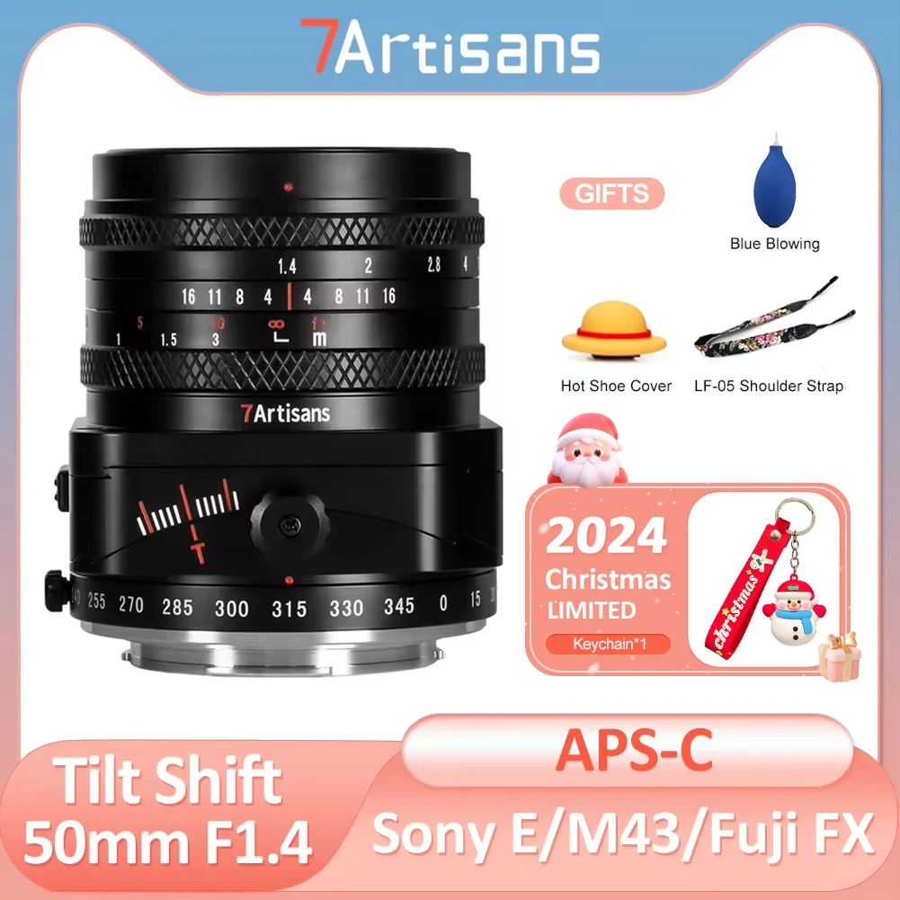 7artisans 50mm F1.4 Tilt Shift APS-C MINI World Large Aperture for Sony E Fujifilm X MFT Olympus M43 A6600 FX3 XT3 XT50 EM10 PEN