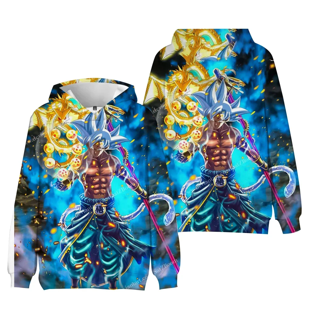 

Dragon Ball 3D Digital Printing Hoodie Cartoon Anime Hooded Sweatshirt Wukong Loose Type Youth Popular Daily Casual Style Tops