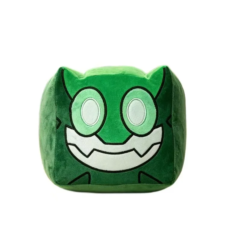 20CM 2026 New Game Geometry Dash Vortrox Plush Anime Green Square Plushie King Cube Plush Doll Collectible Gift For Fans