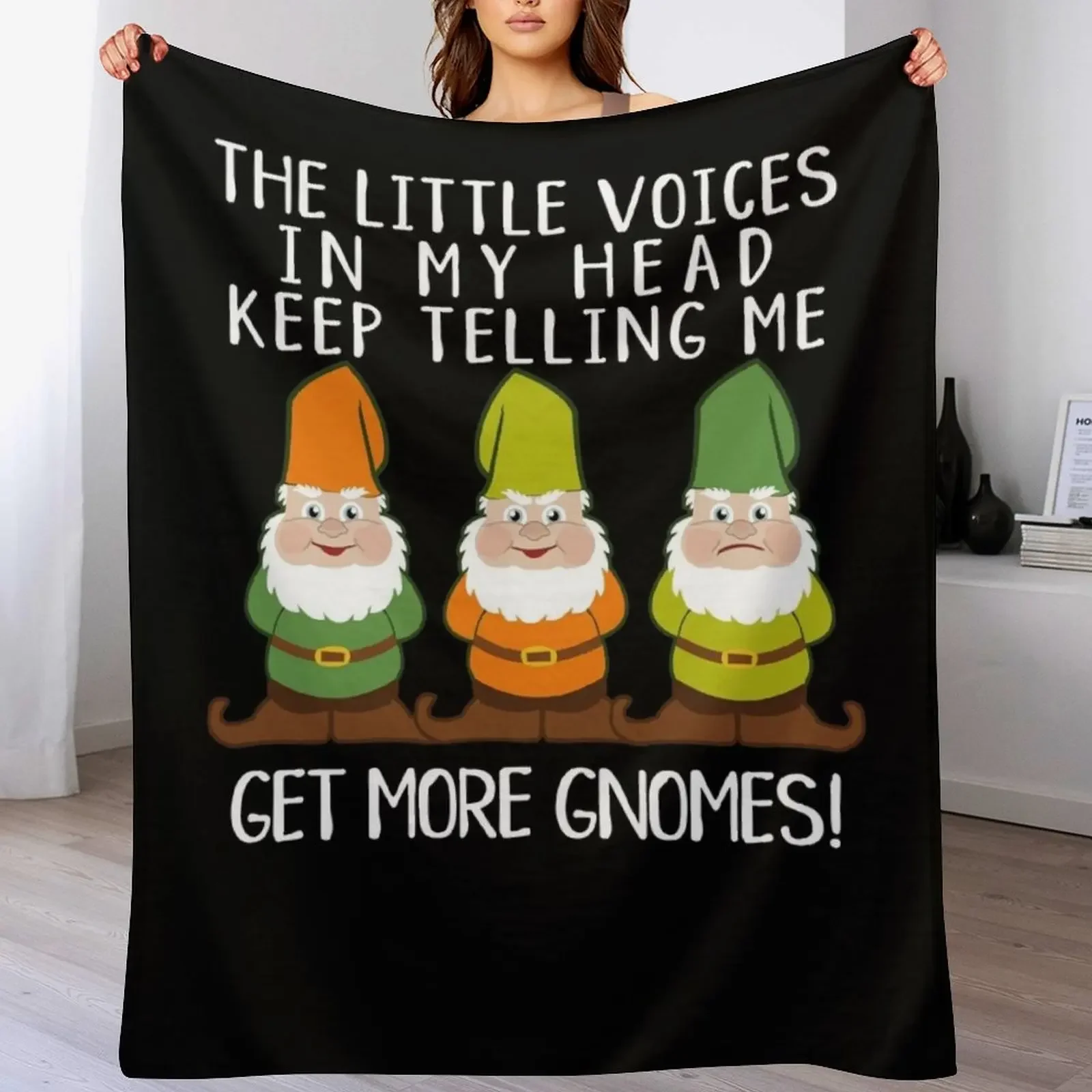 

The Littles Voices Get More Gnomes Dark Throw Blanket Cozy Sofa Blanket for TV Watching Napping
