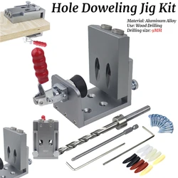 Precision Quick Inclined Hole Doweling Jig Kit Drilling Locator Puncher Tools Aluminum Alloy Drill Guide Locator for Woodworking