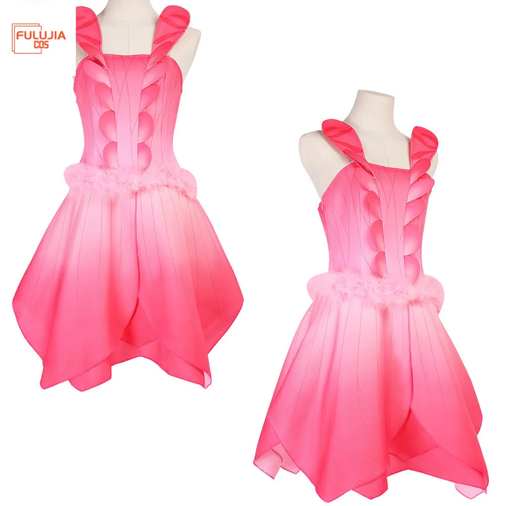 

Cosplay Costume Pink Petals Dress Women Fantasy Outfit Pink Dress