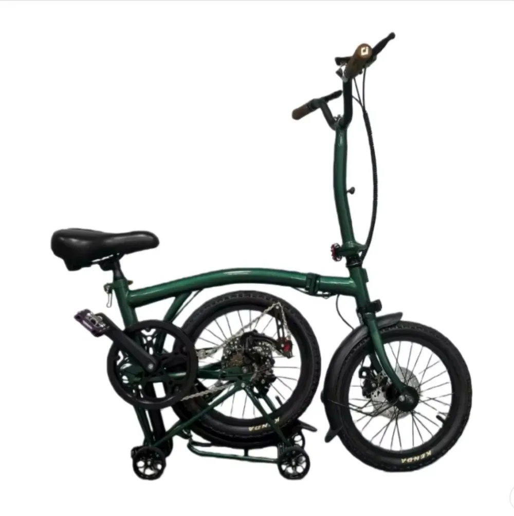 

Fashion Mint Folding Electric City Bike 16inch 7-Speed V Brake Foldable High Quality Molybdenum Steel Frame Tri-folding Lithium