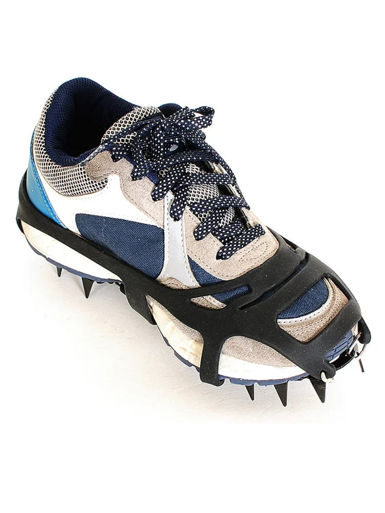 1 paire de pointes de pince à glace en acier à 18 dents pour chaussures antidérapantes escalade randonnée pointes de neige Crampons crampons poignées bottes couverture