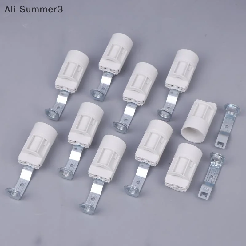 

10 Pcs Candelabra Socket E14 Bracket Lamp Holder Lighting Base Zinc Alloy Sockets Bulb Holder With Bracket For Crystal Lamps