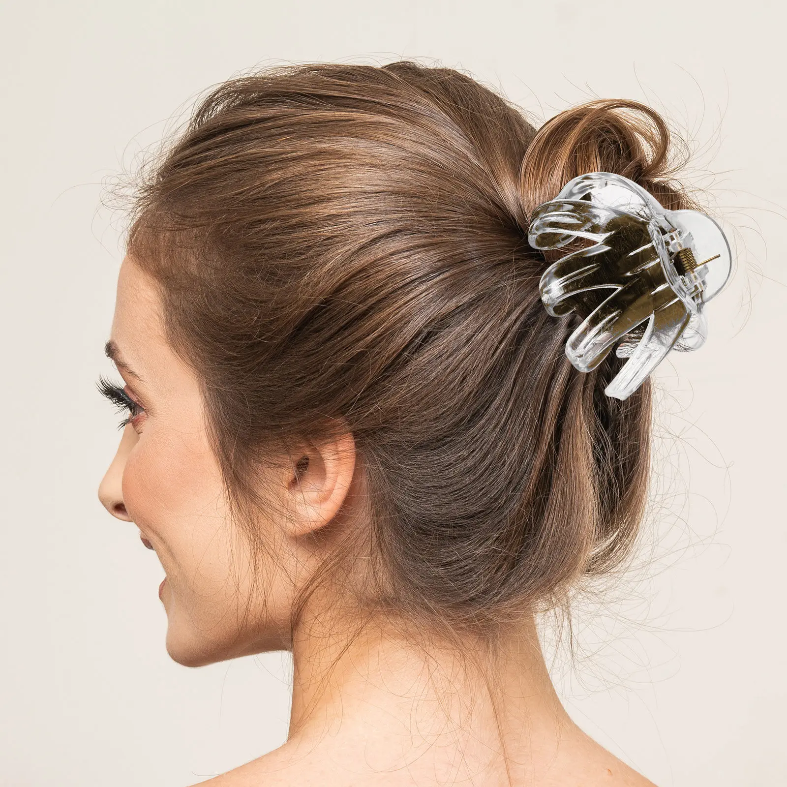 

15Pcs Transparent Claw Clips for Thick Hair Secure Multi-Jaw Hair Clamp Easy Styling Claw Clip for Women Daily Wear Sports