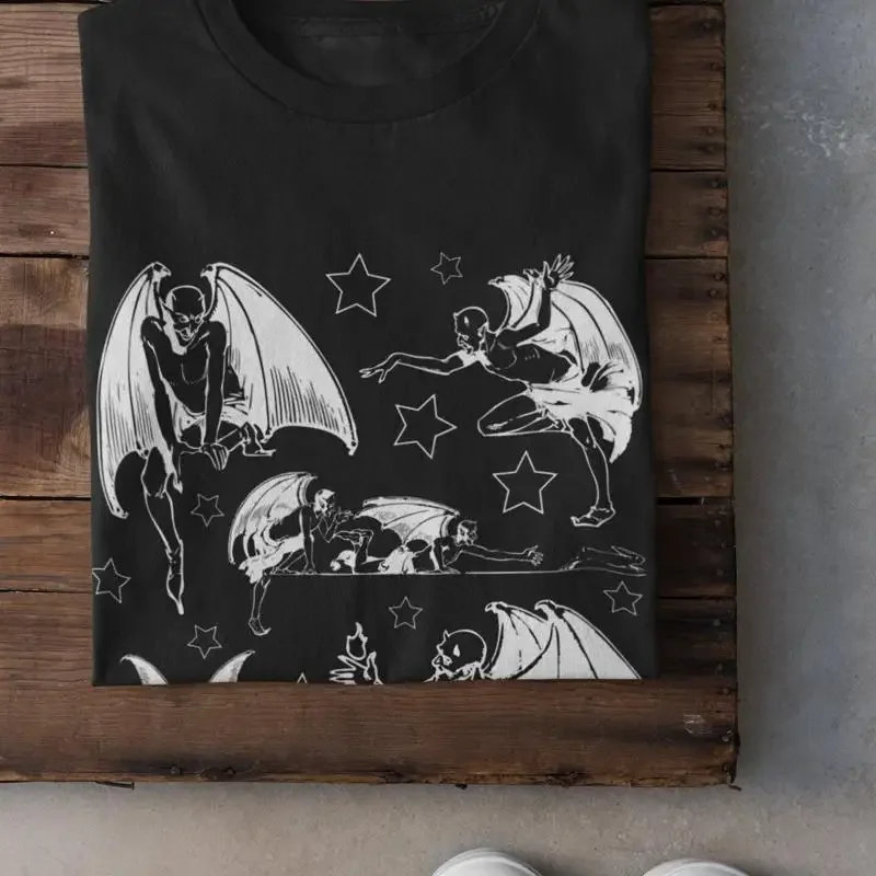 Devil T Shirt Demon Alt Clothing Goth Horror Occult Mall Unique S Dark Academia Grunge