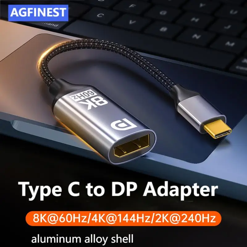 

USB C to DP 1.4 Adapter 8K@60Hz 4K@240Hz cable Type C to DisplayPort For Ladtops MacBook iphone16 Monitor Computer Projecter