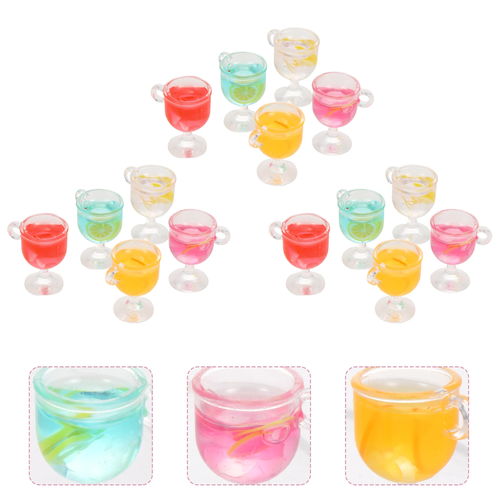 

36 Pcs Simulation Juice Goblet Charms Mini Resin Pendant Accessories for DIY Jewelry Earrings Necklace Bracelets Crafts