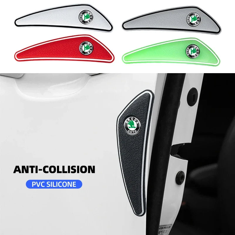 4pcs Car Door Bumper Strip Guard Strips Scratch Protector Sticker For Skoda Octavia Fabia Kamiq Kapoq Kodiaq Rapid SCALA Superb