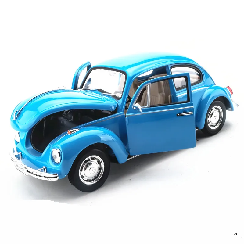 1:24 VW Classic Car Beetle Black Car Alloy Car Model Simulation Car Decoration Collection Gift Toy Die Casting Model