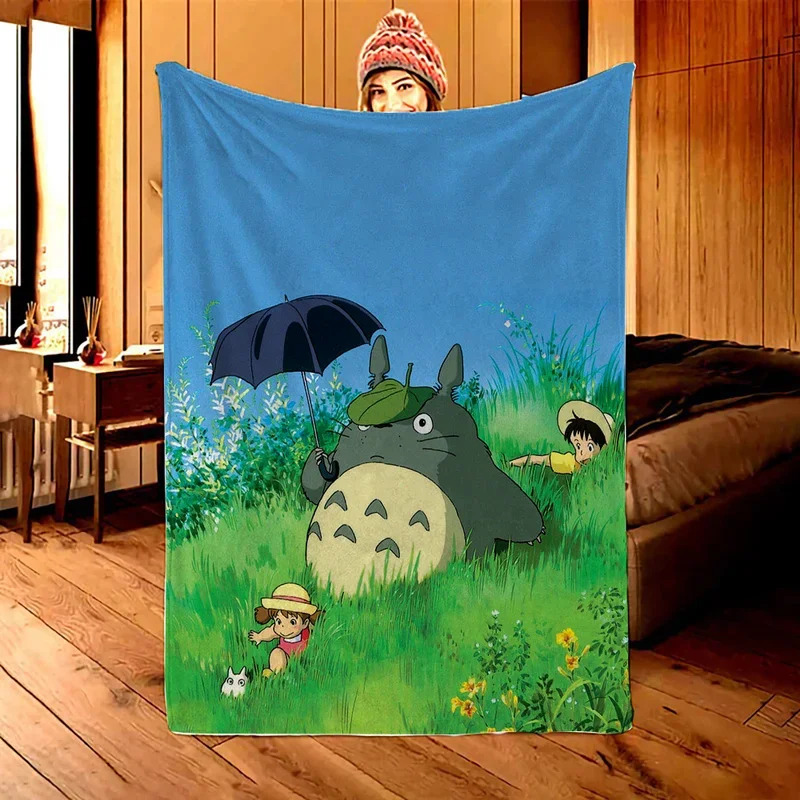 Custom Blankets Sofa Decoration Totoro Soft Blanket 150x200 Bed Throw Blanket for Sofa Luxury Bedding Home Interior Fluffy Pl@0